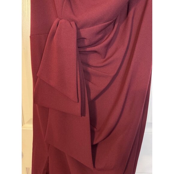 Xscape Formal Long Dress 14W Burdundy Party Gala Cruise Wedding Washable NEW - Picture 14 of 15